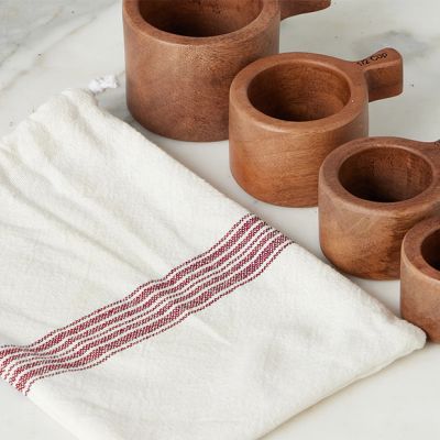 Countryside Kitchen Measuring Cup Set In Red Stripe Bag