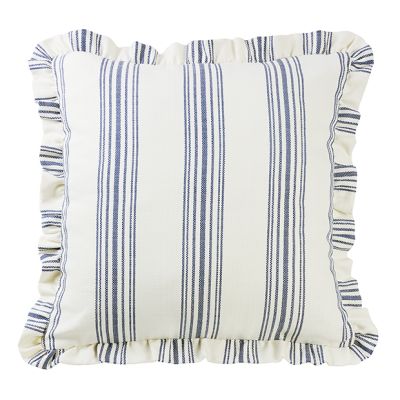 Coastal Cottage Stripes Ruffled Euro Sham