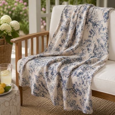 Cozy Cotton Printed Throw Blanket Toile