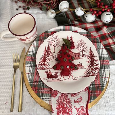 Cozy Farmhouse Tartan Charger Plate