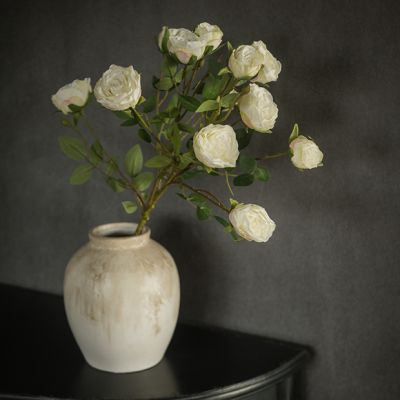Creamy Faux Rose Stem Spray