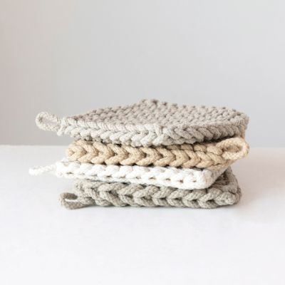 Crocheted Square Cotton Pot Holder Set of 4