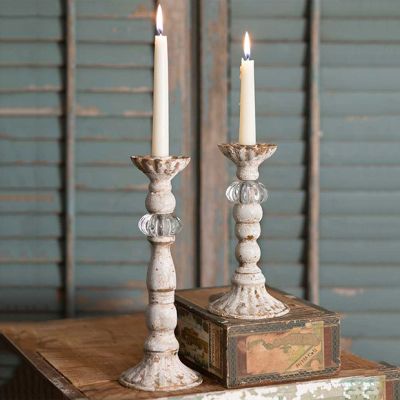 Crystal Accent Taper Holder Set of 2