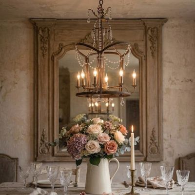 Crystal Garland 6 Light Chandelier