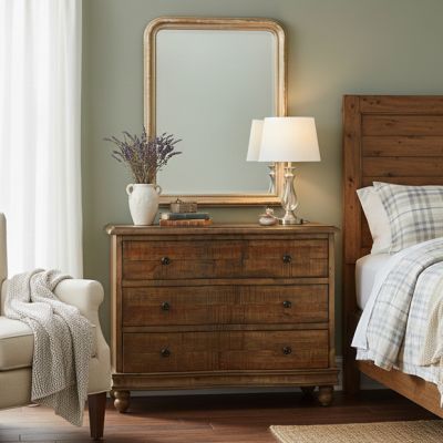 Curved 3 Drawer Pine Chest