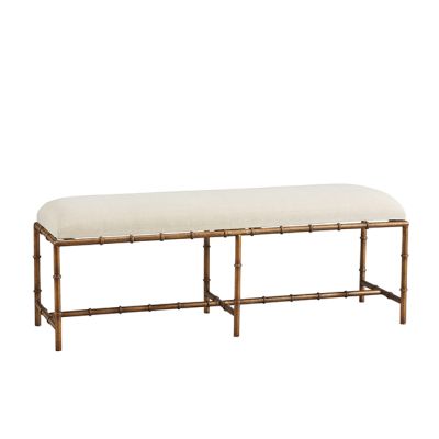 Cushioned Metal Bamboo Bench