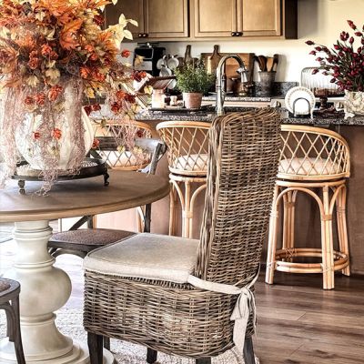 Cushioned Seat Rattan Dining Chair