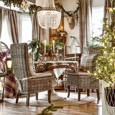 Cushioned Seat Rattan Dining Chair