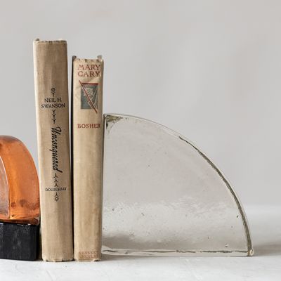 Geometric Glass Block Bookend