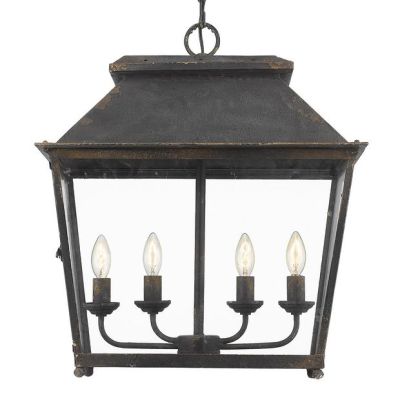 4 Light Lantern Pendant Antique Black