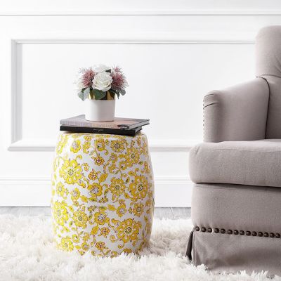Dancing Daisies Ceramic Garden Stool