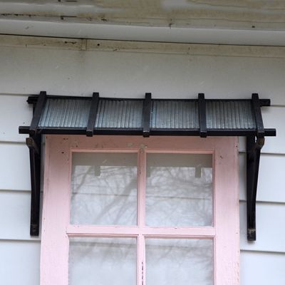 Dark Metal Slat Style Awning