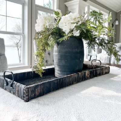 Dark Rattan Tray