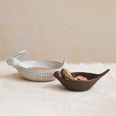 Debossed Stoneware Bunny Bowl