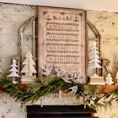 Deck The Halls Tea Stained Rustic Wall Art