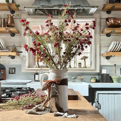 Decorative Burgundy Waxflower Spray