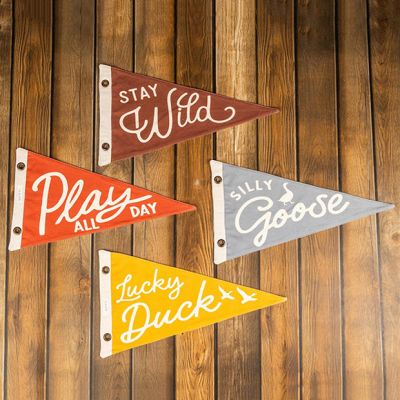 Decorative Camp Pennant Flags Set of 4