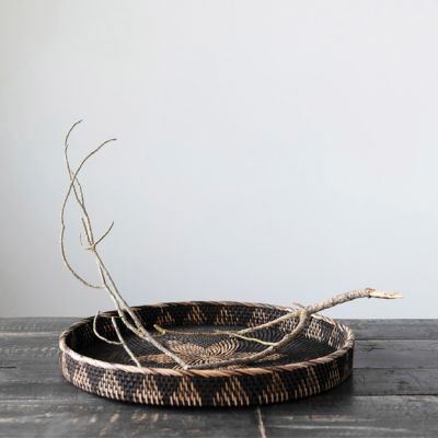 Decorative Chic Round Rattan Tray