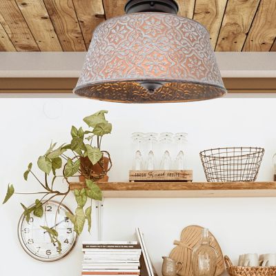 Decorative Copper Dome Flush Mount Ceiling Light