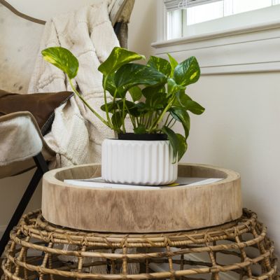 Decorative Hand-Carved Wood Tray