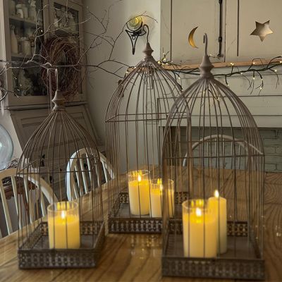 Decorative Hanging Metal Birdcage Set of 3