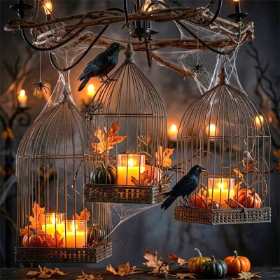Decorative Hanging Metal Birdcage Set of 3