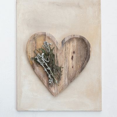 Decorative Heart Shaped Mango Wood Bowl