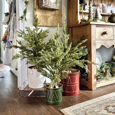 Decorative Holiday Drum Bucket Set of 3