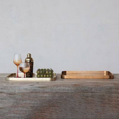 Decorative Lacquered Trays Set of 2