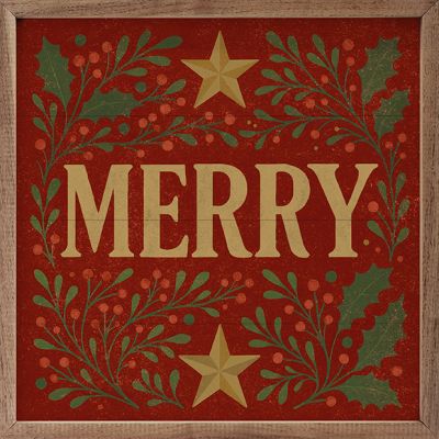 Decorative Merry Framed Wall Art