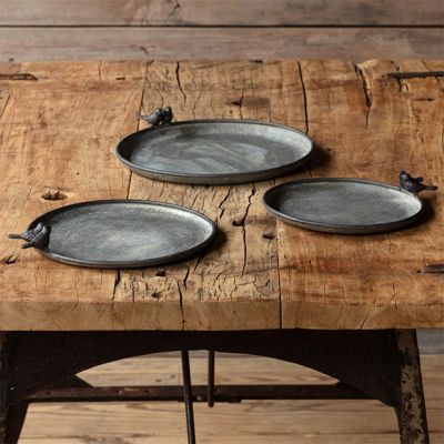 Decorative Metal Bird Tray Set of 3