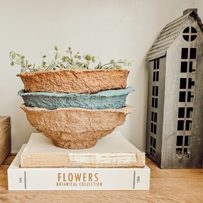 Decorative Paper Mache Bowls Set of 3