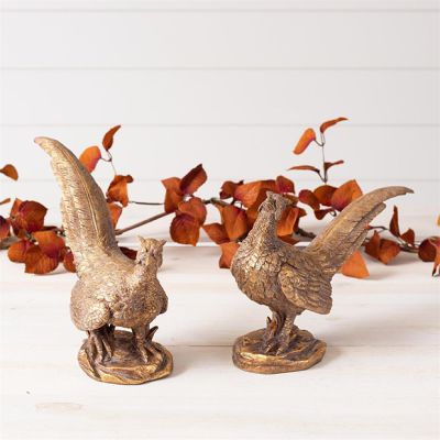 Decorative Pheasant Figurine Set of 2