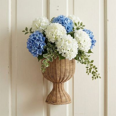 Decorative Rattan Urn Wall Basket