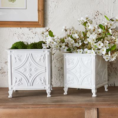 Decorative Square Tile Planter Set of 2