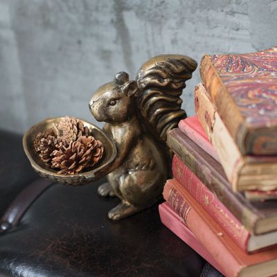 Decorative Squirrel Holding Bowl