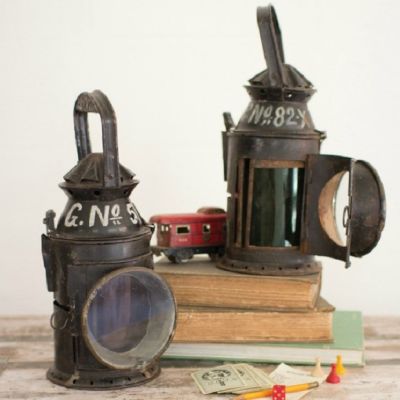 Decorative Vintage Metal Railroad Lantern
