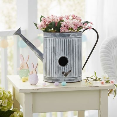 Decorative Watering Can Birdhouse Planter