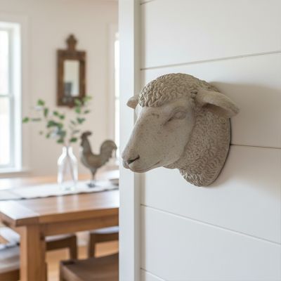 Decorative Weathered Sheep Head Wall Mount