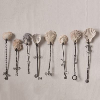 Decorative Wire Handled Seashell Spoons, Set of 8