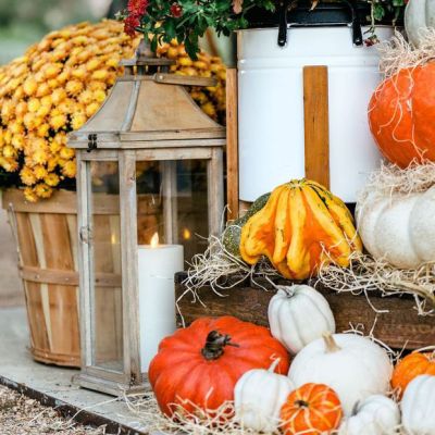 Decorative Wood Candle Lantern Set of 2