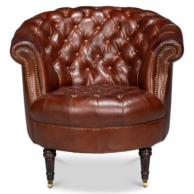 Deep Tufted Classic Barrel Chair