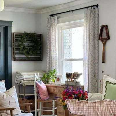 Delicate Floral Pattern 52x84 Curtain Panel Set of 2 Blue