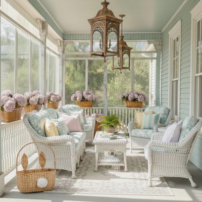 Delicate Florals Ivory/Pink Area Rug