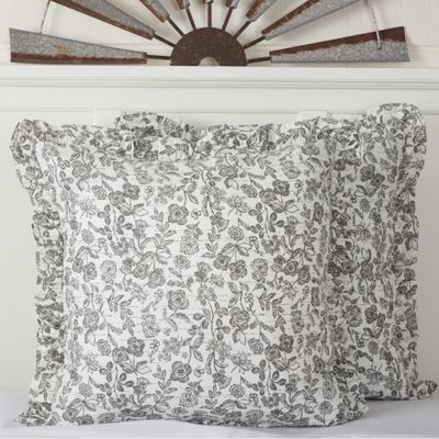 Delicate Florals Ruffled Euro Sham