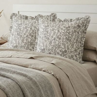 Delicate Florals Ruffled Euro Sham Set of 2