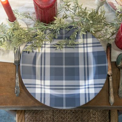 Denim Plaid Charger Plate