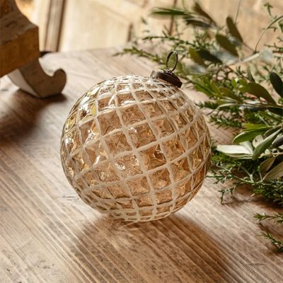 Diamond Pattern Glass Ornament