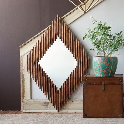 Diamond Vintage Rolling Pin Wall Mirror
