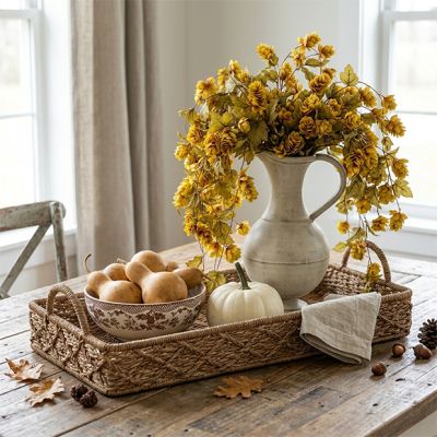 Diamond Weave Rectangle Basket with Handles